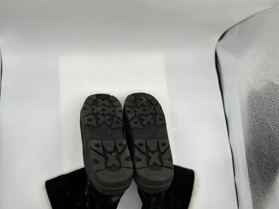 Bota de nieve de invierno White Mountain para mujer talla 9 negra piel de oveja gamuza media pantorrilla Foto 4 de 4