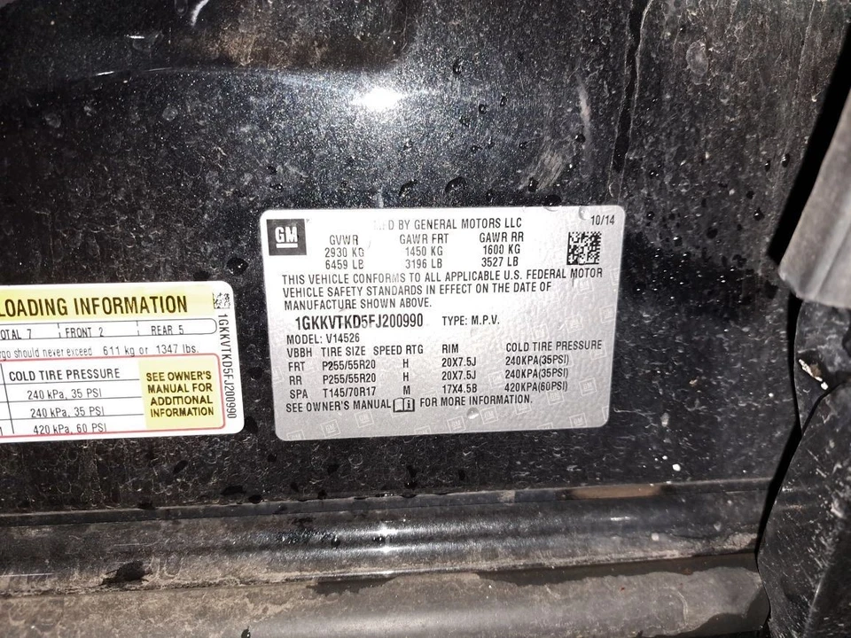 Husillo/nudillo delantero lado conductor izquierdo Acadia Sku #4281868 2015 Foto 4 de 4