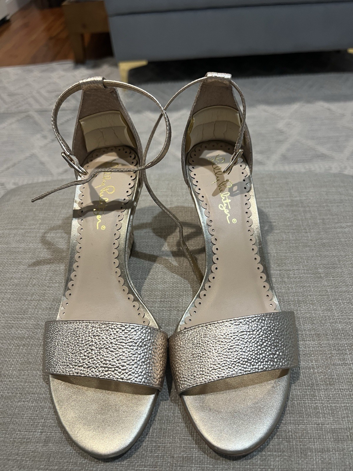 Metálic Lilly Pulitzer Wedge Sandals 6