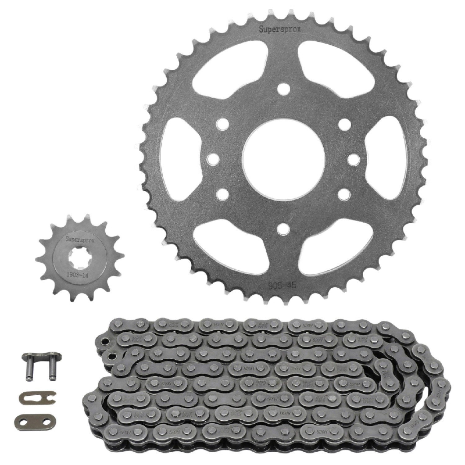 Kit chaine 520 pour moto KTM Duke 125 ABS pignon couronne renforcés