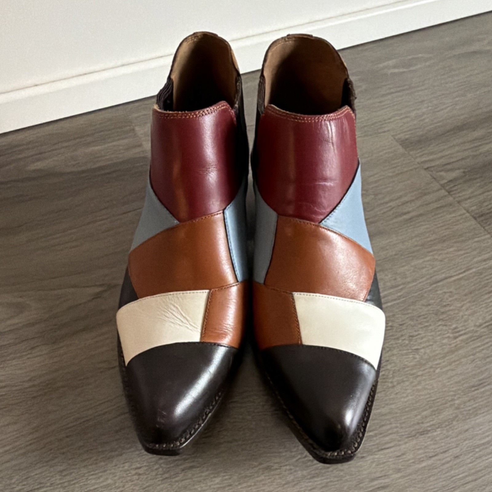 Coach Patchwork Western Ankle Boots Multicolor Le… - image 3