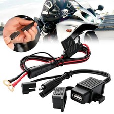 Cargador de moto impermeable 12V SAE a USB adaptador enchufe cable para móvil DE