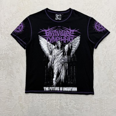 Killstar Shirt Mens Large Black Purple Angel Graphic Gothic Metal Streetwear