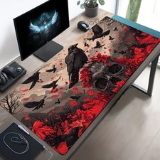 40 90cm Gothic Crow Mouse Pad Gothic Crow Skull Ravens Mouse Pad - Large Dura