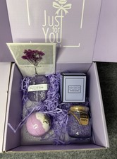 Lavender Spa Gift Basket Set Bath Bomb Soap Candle Bath Salts Women s Gift
