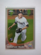 Christian Yelich 2013 Topps Chrome Update Rookie Card RC #MB-47 Marlins Brewers. rookie card picture