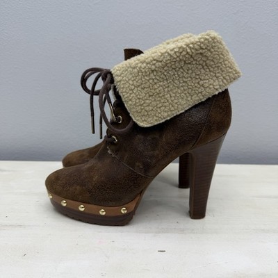 Michael Kors Lara High Heel Lace Up Anke Boots Size 6