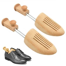 Wooden Shoe Tree, 1Pair Shoe Trees for Men, Adjustable Length Wooden Shoe Tre...