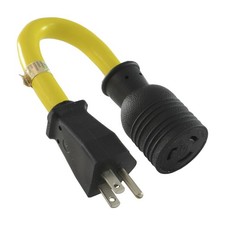 Conntek 5-15P to L5-20R Generator Adapter 1FT Pigtail Cord, 12 AWG STW UL listed