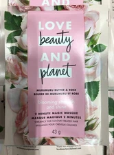 4 X Love Beauty And Planet 2 Minute Hair Mask Murumuru Butter & Rose, 1.5 oz Ea