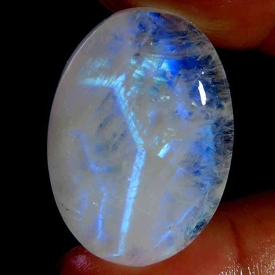 39,75 Karat 100 % natürliche Kraft Regenbogen Mondstein oval 21 x 30 x 6 mm C...
