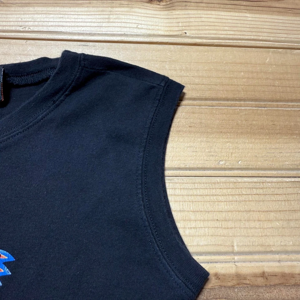 De colección Y2K Harley Davidson Corazón Ala Llama Estrás Grunge Motociclista Tanque Pequeño Foto 4 de 4