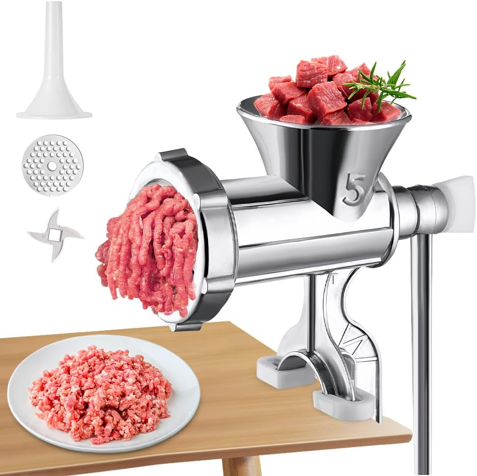 Meat Grinder Manual, Manual Meat Grinder, Mincer Machine, with Sausage Stuffer
