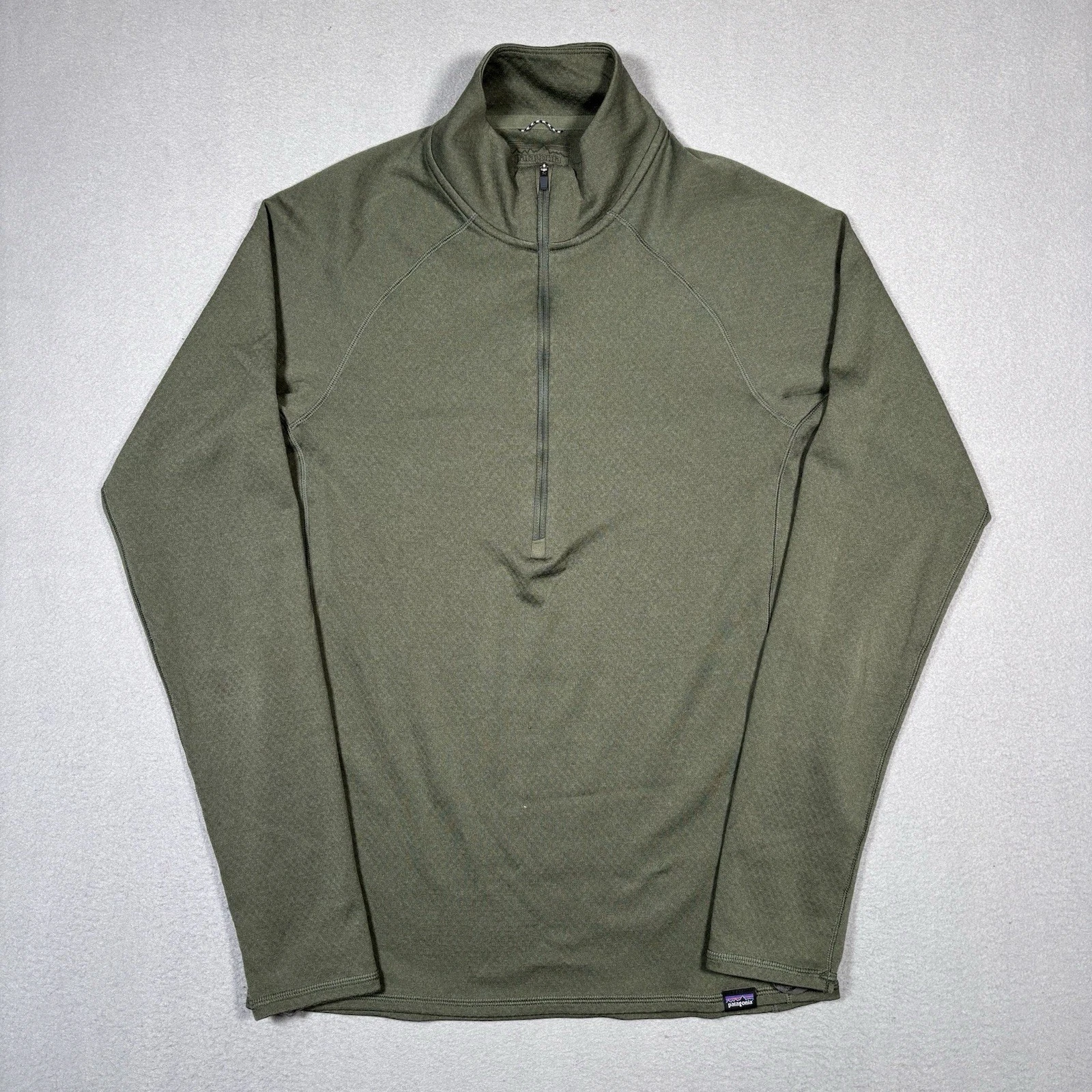 Patagonia Capilene Midweight Zip-Neck Base Layer Top Mens Size Small Green 44447