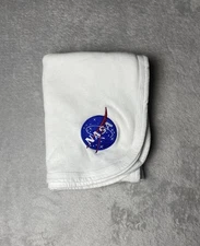 Creative Knitwear NASA Space Baby Blanket White Thermal Waffle Lovey 31"x38"