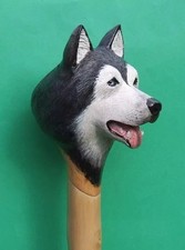 wooden walking stick hand carved dog wooden walking cane