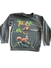 Molo EUC Squirrels Long Sleeve Organic Cotton Green-Grey T-Shirt-2-3Yrs 98cm