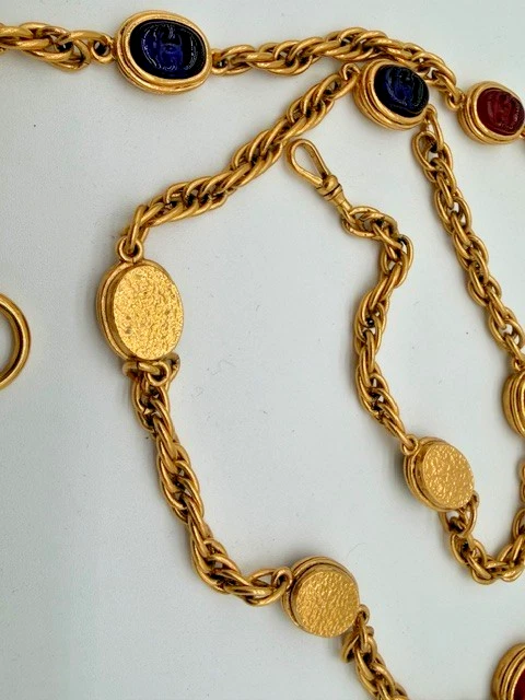 Auténtico collar vintage Maison Gripoix multicolor marca de coco CHANEL 36"" Foto 4 de 4