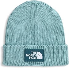 The North Face Unisex-Adult TNF Logo Box Cuffed Beanie Blue Eclipse