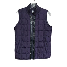 Charter Club Quilted Down Feather Vest Purple Zip Front Puffer Women's Small
