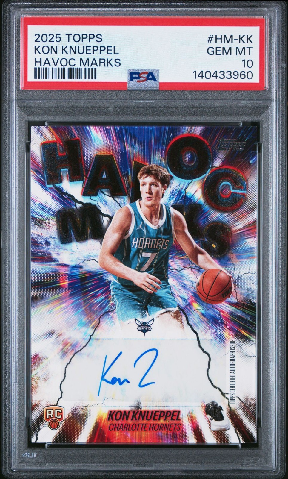 2025-26 Topps Havoc Marks Kon Knueppel Auto #HM-KK PSA 10 RC ROOKIE