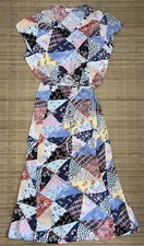Gap Floral Patchwork Midi Length Rayon Wrap Dress Large