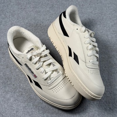Reebok Club C Double Revenge Chalk Black Platform Sneakers 100010773 Womens 8