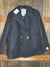 USN US Navy DSCP Woman's Enlisted Pea Coat Black Peacoat Wool Quarterdeck 18S