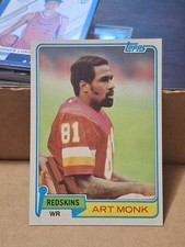 1981 ART MONK TOPPS NFL ROOKIE CARD RC #194 WASHINGTON REDSKINS SYRACUSE JETS. rookie card picture