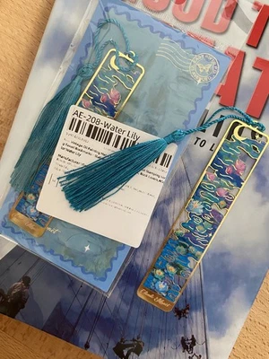 Art Metal Bookmark, Water Lilies, Van Gosh, Buy 2 Free 1 Stencil/Ruler/Bookmark