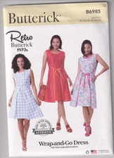 6985 BUTTERICK Retro 1970's - Wrap DRESS - Sz 18/20/22/24/26