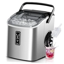  Ice Maker Countertop, 9 Cubes Ready in 6 Mins, 26lbs/24H, Self-Cleaning, 