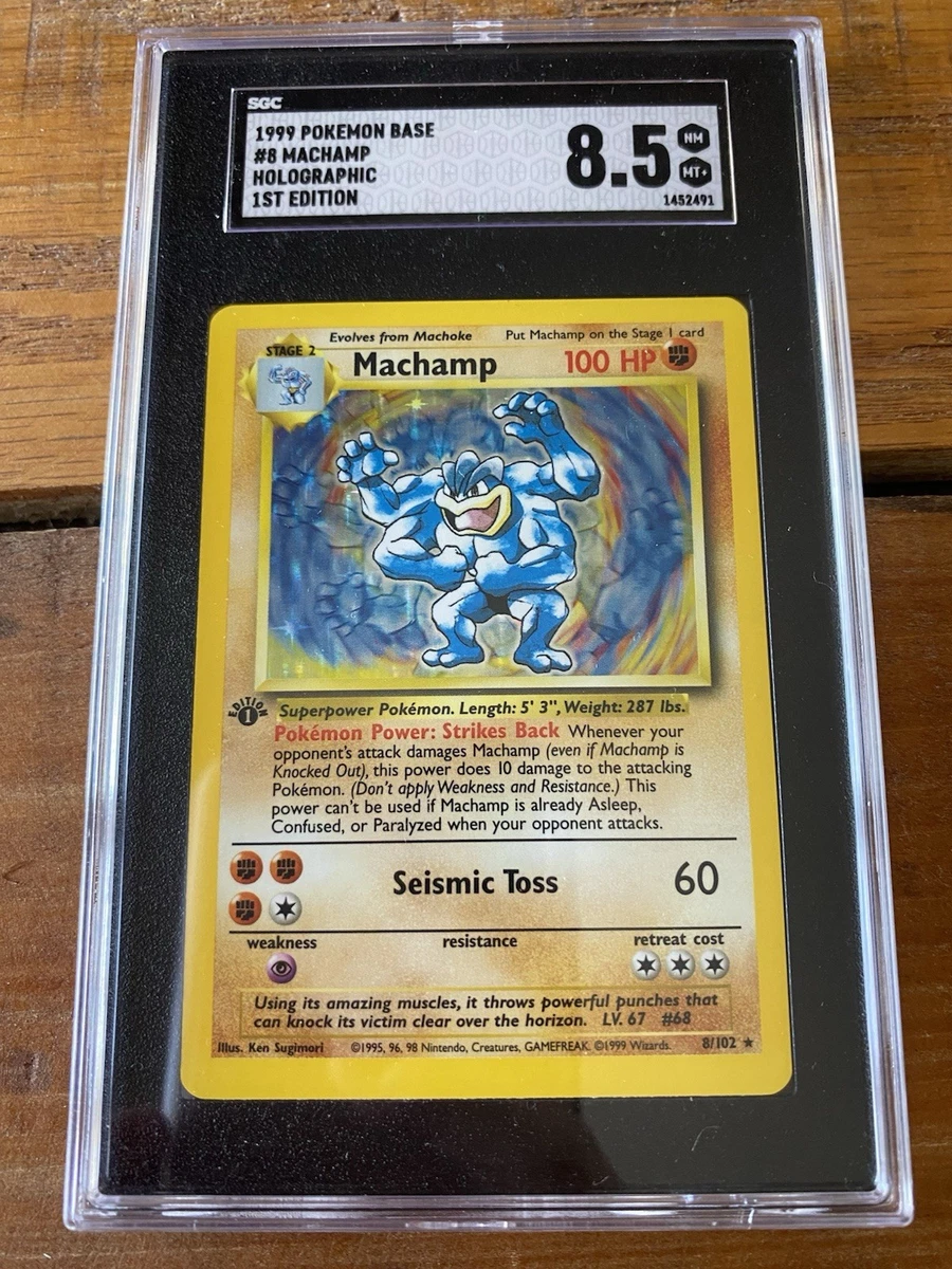 machamp pokemon card ebay Vintage Pokmon Card TCG Machamp Base Set 8/102 Holo 1st Edition Holo Rare HP