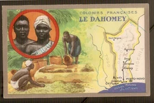 DAHOMEY -carte non postale vintage  : pub Lion Noir