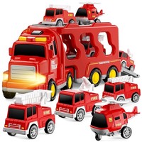 ABC BetterToys Feuerwehrauto Transporter Spielzeug-Set Licht Sound Kinder