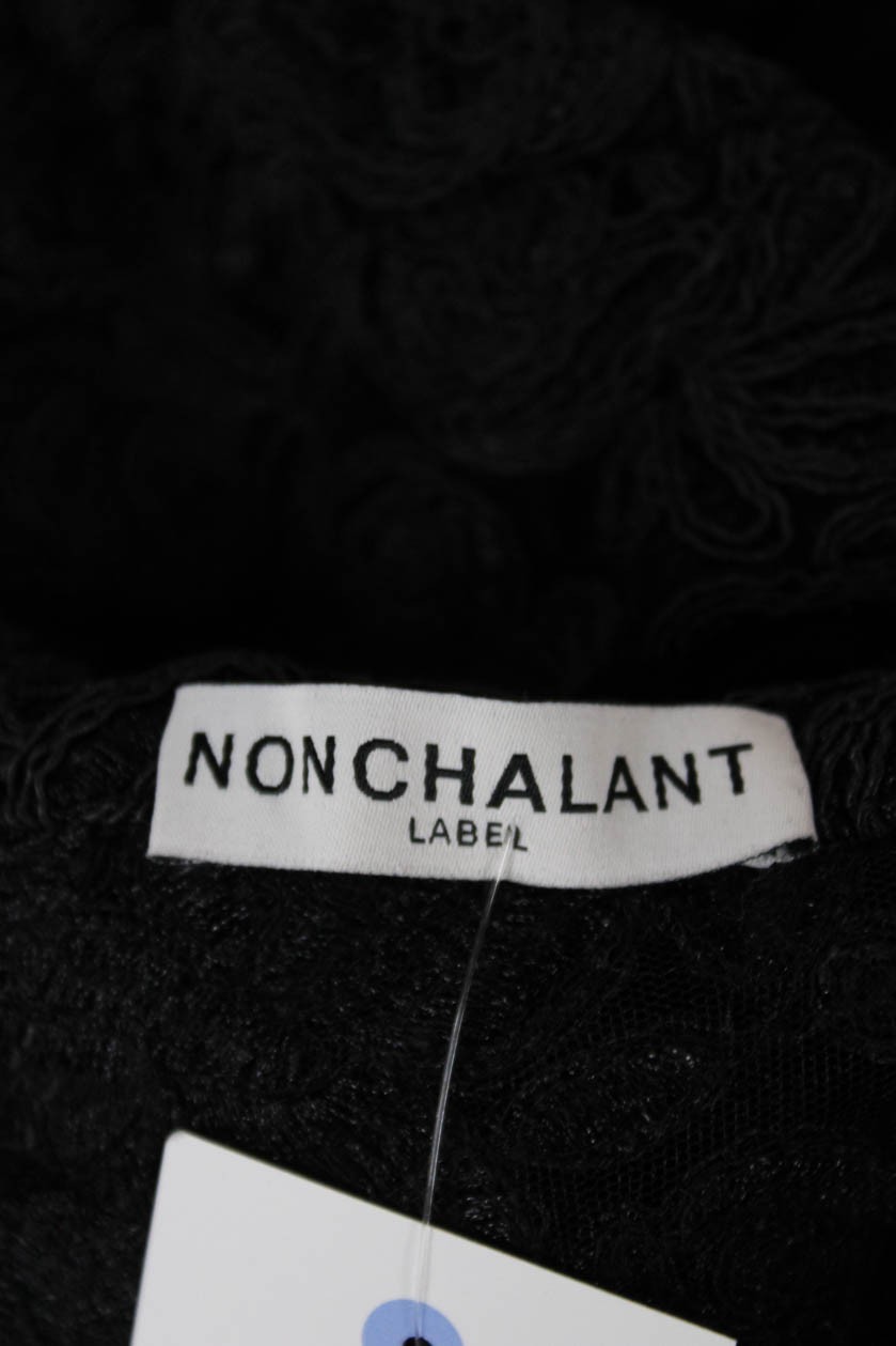 Nonchalant Label Womens Basic Jacket Black Floral… - image 5