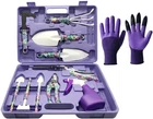 Garden Tool Set, 11 Pcs Gardening Tools Purple Floral Print. Best Gift for Wo...