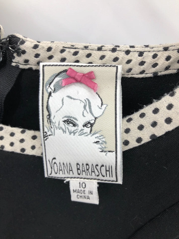 Vestido Yoana Baraschi Anthropologie para mujer 10 negro lunares bloques de colores funda Foto 3 de 4