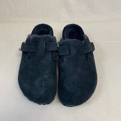 Birkenstock New w/o Box Boston Shearling Night Suede Leather 