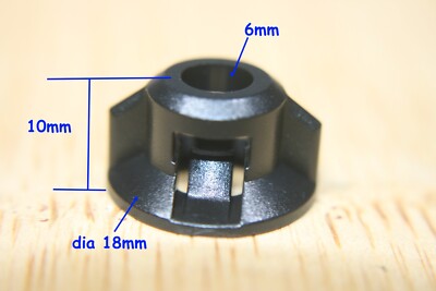 10 Kunststoff Muttern Scheibe Flansch schwarz Sechskantflansch 6mm Sechskant Spurbolzen Stift 