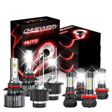 For 2007-2013 Acura MDX - 8PCS Front LED HID Headlights DRL Fog Light Bulbs Kit