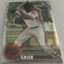 2016 Bowman Chrome Draft Baseball Anfernee Grier Arizona Diamondbacks 1st Bowman