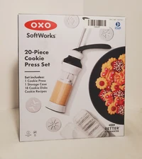 OXO Softworks 20 Piece Cookie Press Set with Press 18 Disks and Storage case