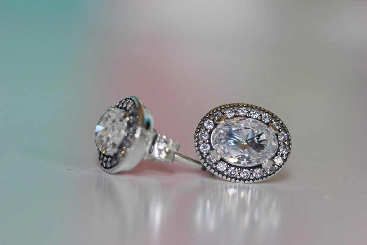 AUTHENTIC NEW PANDORA VINTAGE ELEGANCE STUD EARRINGS 296247CZ GIFT