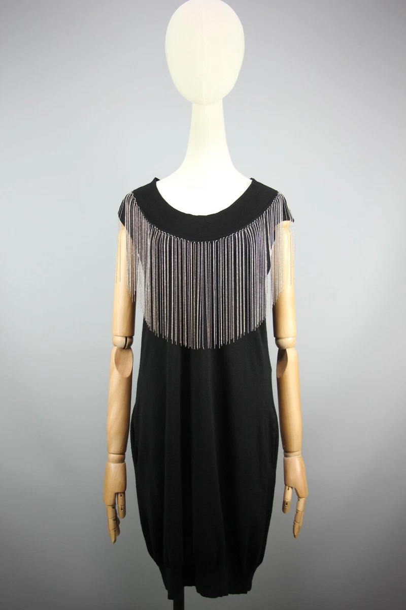 Balmain black best sale and silver dress