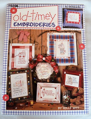 Leisure Arts #1869 OLD TIMEY EMBROIDERIES, 16 designs by Holly Witt Sock Monkey