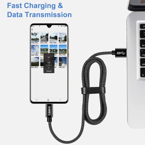 Cavo USB C 1to USB A USB C cavo ricarica rapida sincronizzazione dati intrecciato 2M - Foto 3 di 6
