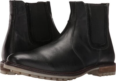 NEW HUSH PUPPIES Beck Rigby Chelsea Boots Black Leather Ankle Boots Size 11.5 12