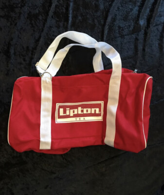 Vintage Lipton Tea Red Duffle Tote Bag