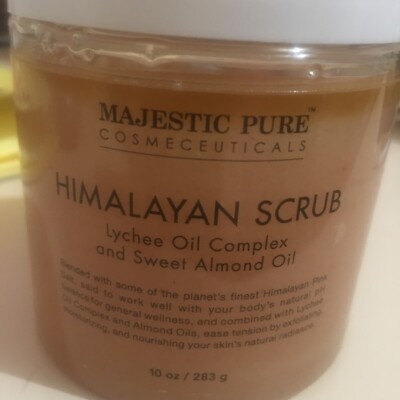 Majestic Pure Himalayan Scrub 10 oz Lychee & Sweet Almond Oil Sealed NEW